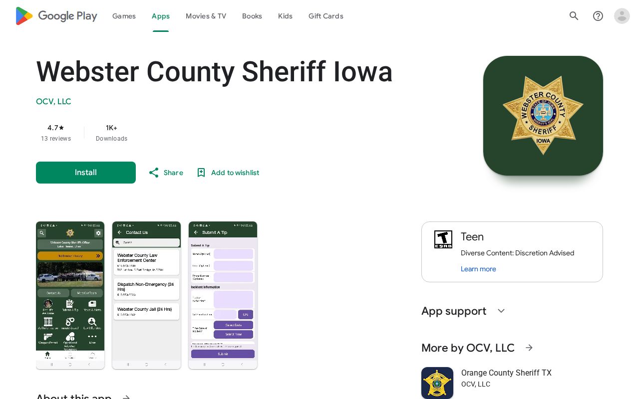 Official Webster County Sheriff Iowa booking information app